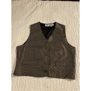 Vintage Waistcoat  Men's XL Metallic print see photos for exact measurements